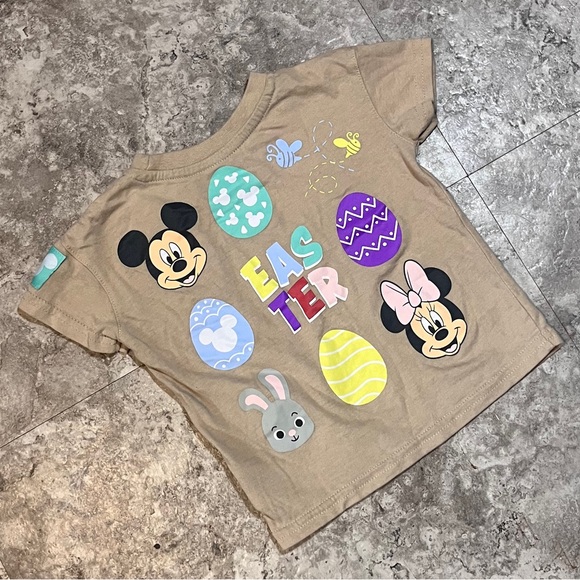 Disney Kids Beige Mickey Mouse Easter T-Shirt - Picture 4 of 6